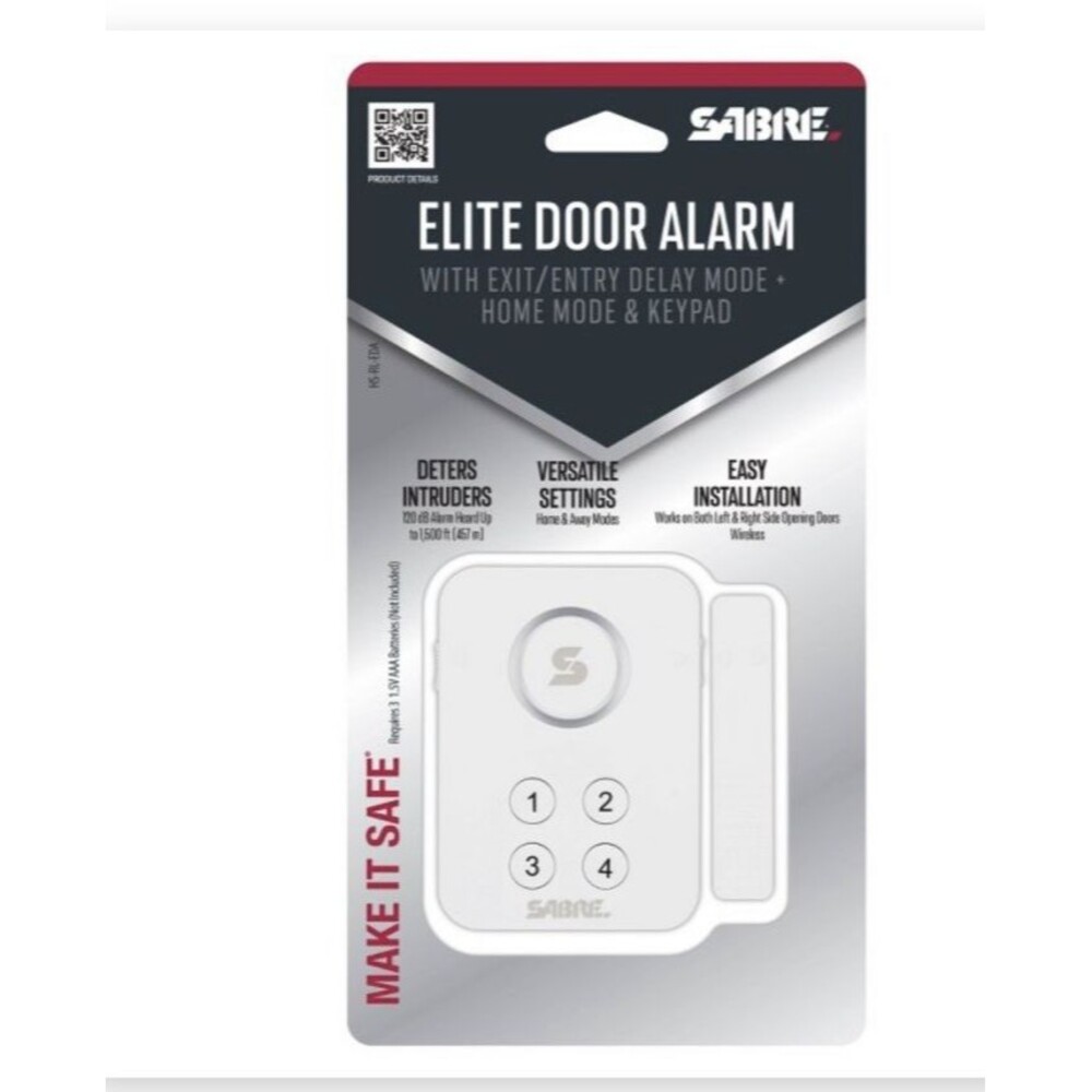 Sabre Elite Door Alarm Security Sensor for Doors & Windows, Battery Operated NEW